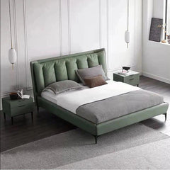 Winged padded headboard bed frame modern bed design upholstered finish
