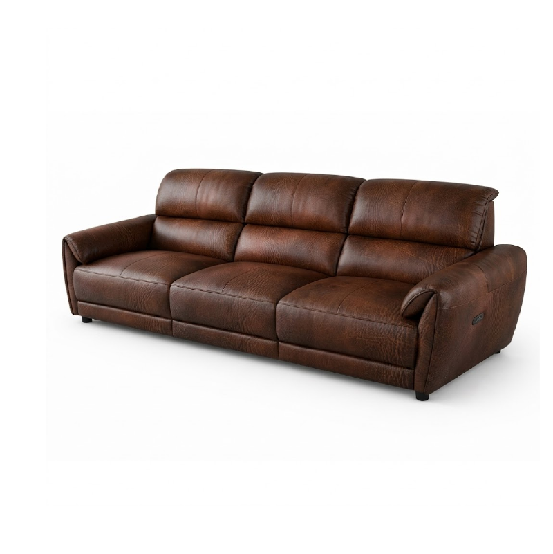 tan l shape sofa with deep cushions, supportive back panels and wide padded arms — close view showing the colour and mater...