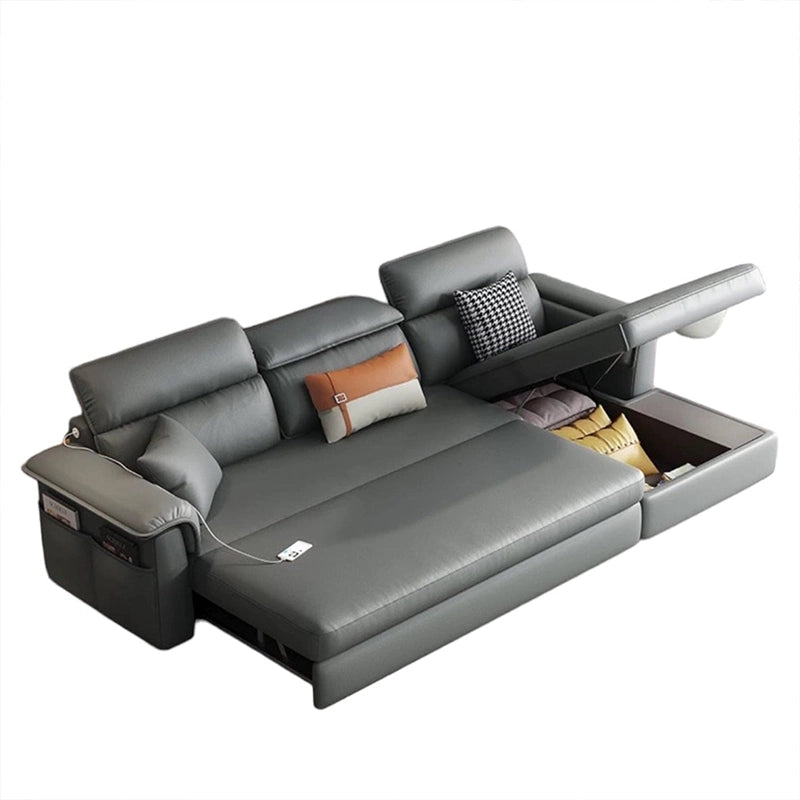 Pull out sofa bed couch with hidden storage, designed for flexible day and night use in another custom view