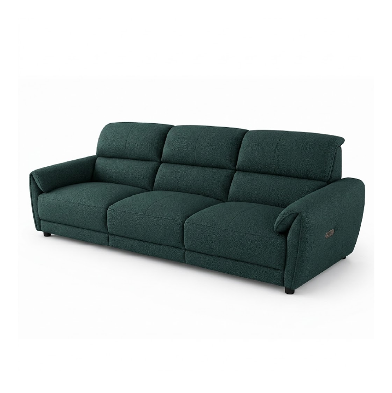 tan l shape sofa with deep cushions, supportive back panels and wide padded arms — side angle showing the arms and raised...