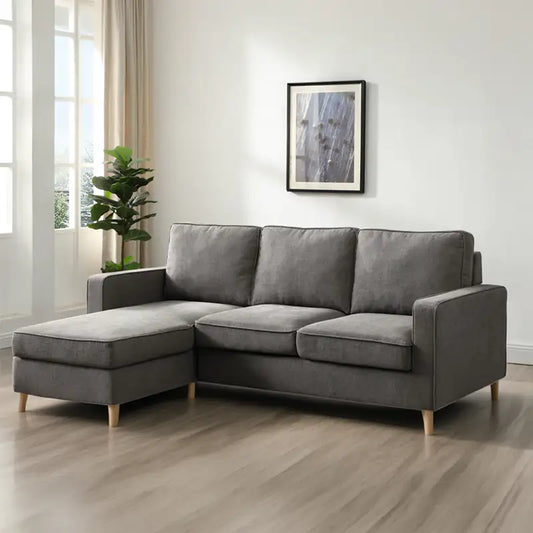 L shape sofa bed with hidden storage, with a pull-out sleeping area for overnight guests