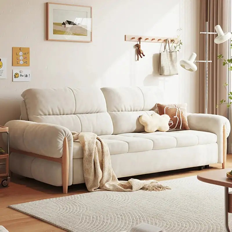 Compact pull out sofa bed, with a pull-out sleeping area for overnight guests