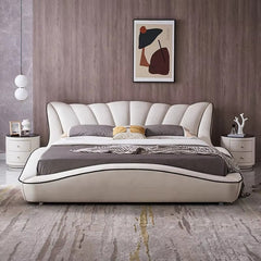 Upgrade your bedroom interiors with the Flotoni upholstered bed, a premium bed frame inspired