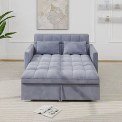 Compact Sofa cum bed, with a pull-out sleeping area for overnight guests