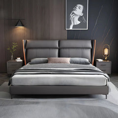 Lavia Platform Bed with Dual-Panel Cushioned Headboard