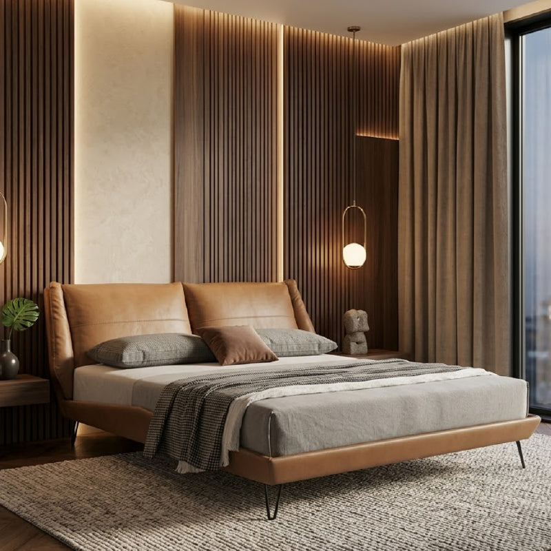 Floating platform bed new bed design master bedroom bed design grey finish