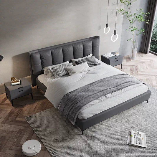 Vertical panel headboard modern style bed design new bed design cushioned bed