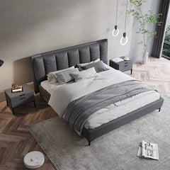 Vertical panel headboard modern style bed design new bed design cushioned bed