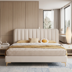 Scandinavian cot design new bed design with slim wooden legs