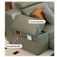 Sofa bed with storage, USB charging and speaker, available in custom sizes, colours and materials