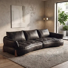 Right side view of Omero luxury sofa set featuring designer couch aesthetics, leather sofa set upholstery, 3 seater sofa comfort, modern sofa styling and solid wooden legs