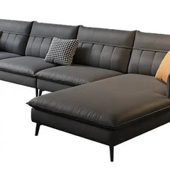 modern fabric sofa with supportive cushions, clean lines and a comfortable family friendly layout — close view showing the...