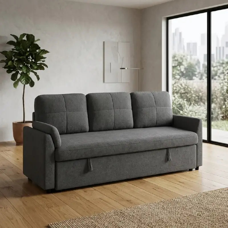 L shape sofa bed with side storage, available in custom sizes, colours and materials