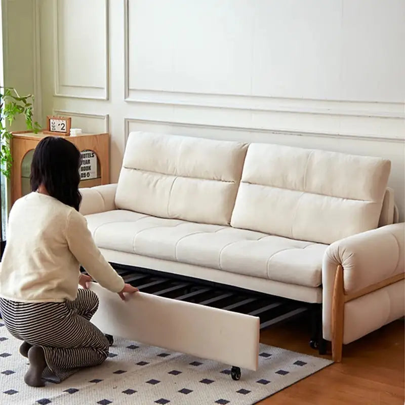 Compact pull out sofa bed, available in custom sizes, colours and materials