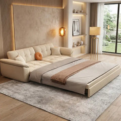 Convertible sofa bed for everyday use, available in custom sizes, colours and materials