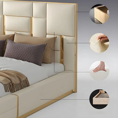 Modern luxury upholstered bed new bed design modern bed design ivory finish