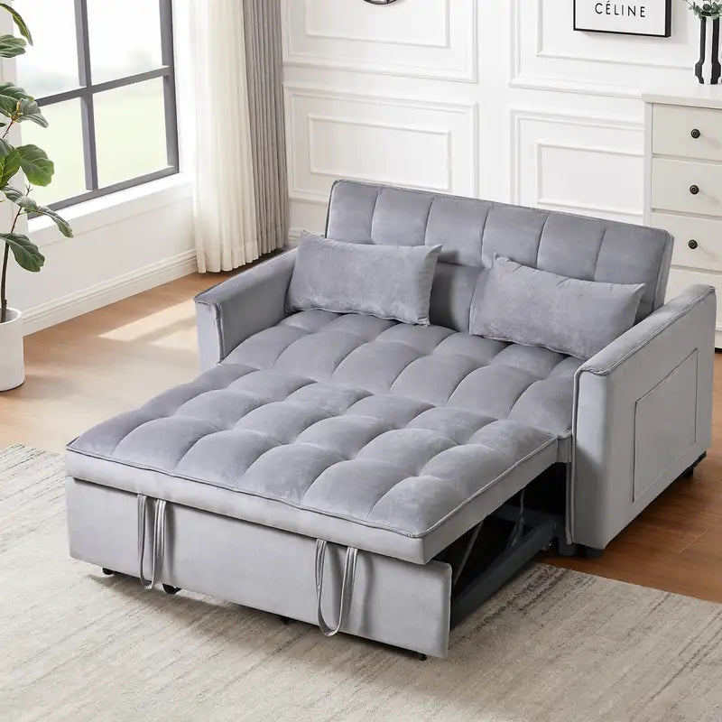 Compact Sofa cum bed, with supportive cushions for everyday comfort