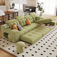 Smart convertible sofa bed with Bluetooth speakers, with supportive cushions for everyday comfort