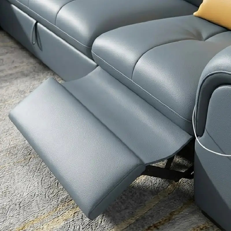 Convertible sofa bed with motorised recliner, with supportive cushions for everyday comfort