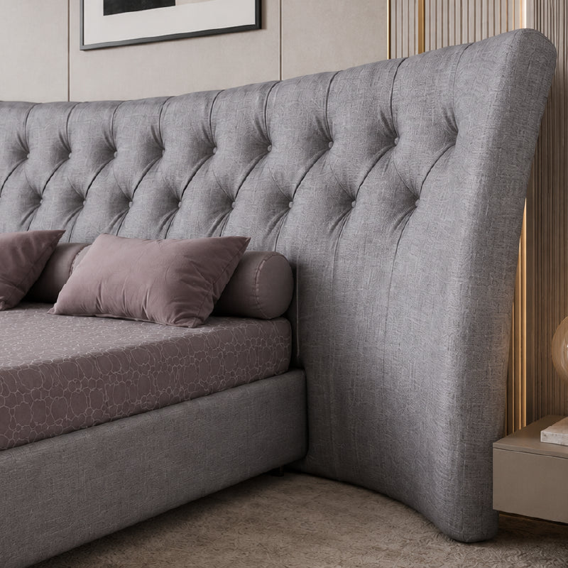 Royaele Luxury Bed with Diamond-Padded Wide Headboard - view 6