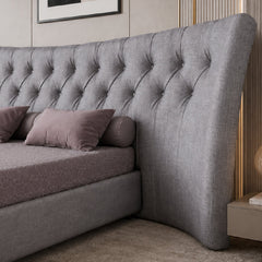 Royaele Luxury Bed with Diamond-Padded Wide Headboard - view 6