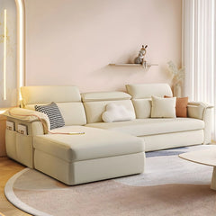 Pull out sofa bed couch with hidden storage, available in custom sizes, colours and materials