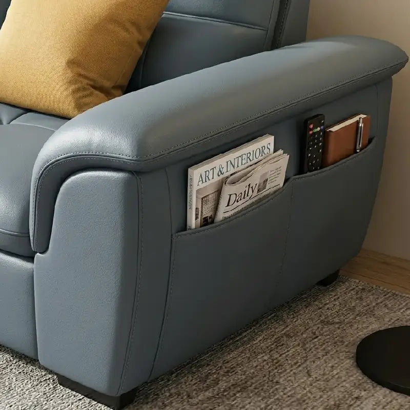 Convertible sofa bed with motorised recliner, designed for relaxed seating and guest use