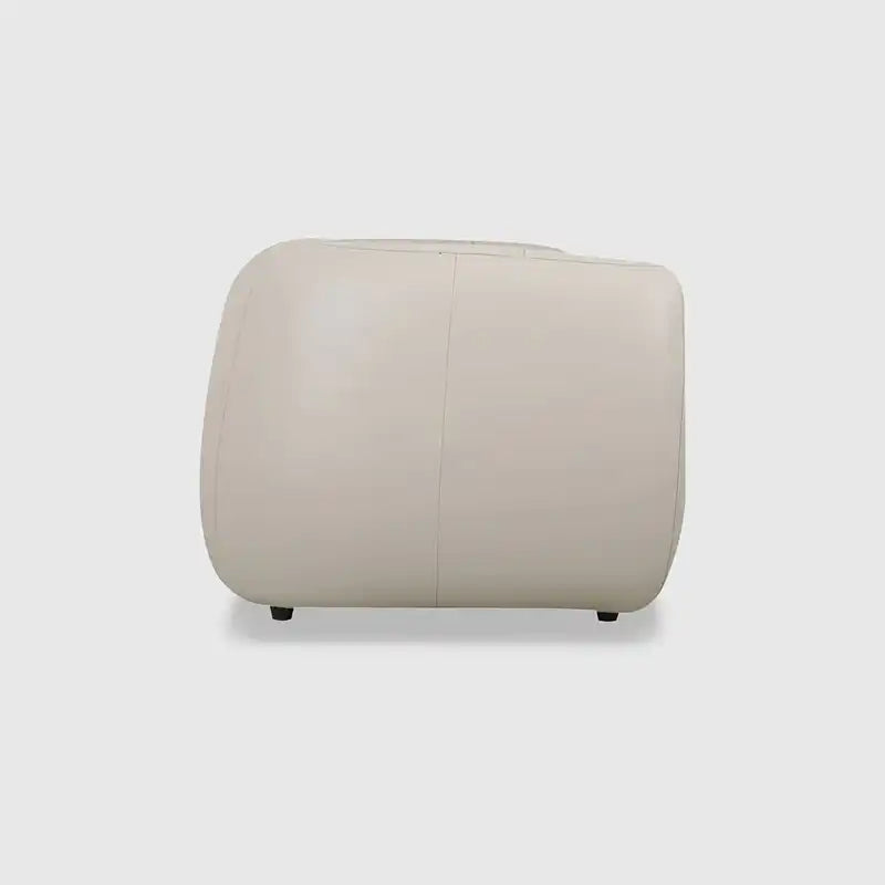 warm mustard rounded sofa with deep square cushioning and a soft textured finish — front angle showing the back support an...