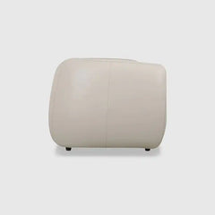 warm mustard rounded sofa with deep square cushioning and a soft textured finish — front angle showing the back support an...