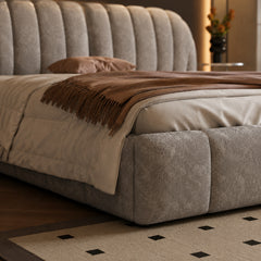 This modern bed design suits master bedroom bed design settings where a calm fabric