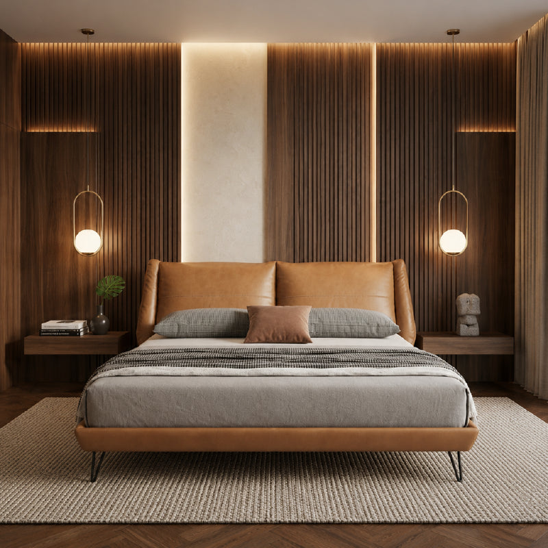 upholstered bed brings together refined comfort and contemporary styling for modern urban interiors