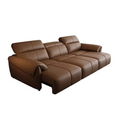 Pull out sofa bed with deep cushions, with a clean profile and custom finish options