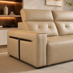 Faux leather convertible sofa bed, for apartments, family rooms and guest spaces