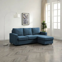L shape sofa bed with hidden storage, for apartments, family rooms and guest spaces