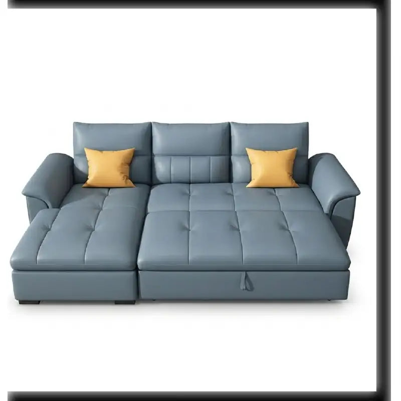 Convertible sofa bed with motorised recliner, with easy conversion from seating to sleeping