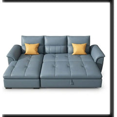 Convertible sofa bed with motorised recliner, with easy conversion from seating to sleeping