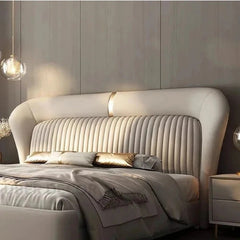 Plush luxury bedcot, bed and cot and hydraulic bed, ivory rounded frame