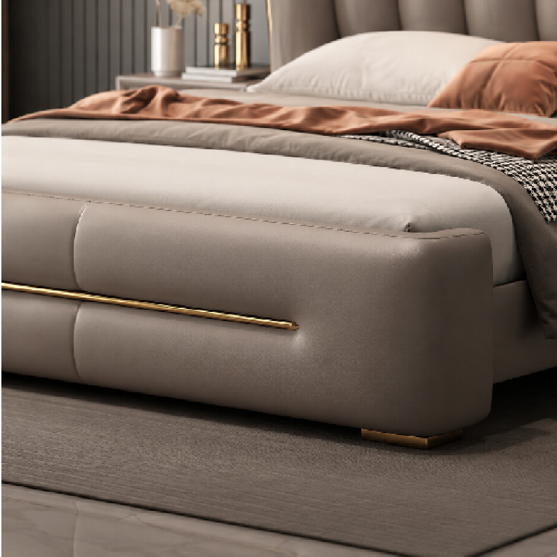 Contemporary upholstered bed online modern bed design sturdy wood frame