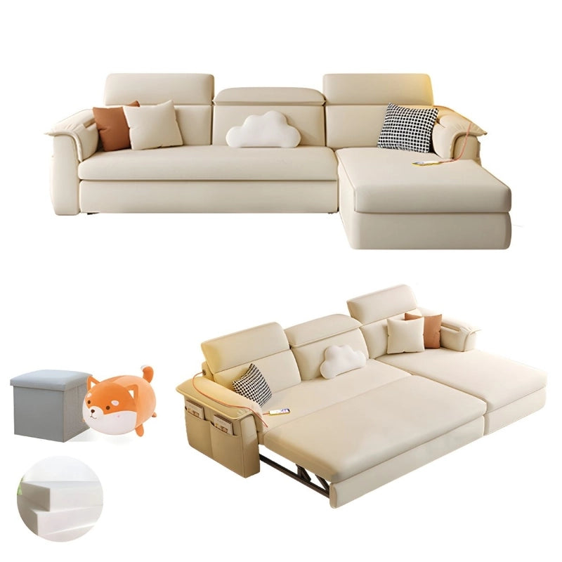 Pull out sofa bed couch with hidden storage, with easy conversion from seating to sleeping