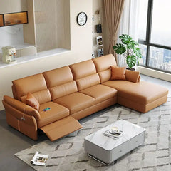 Convertible sofa bed with recliner and USB charging, with practical features for compact living spaces